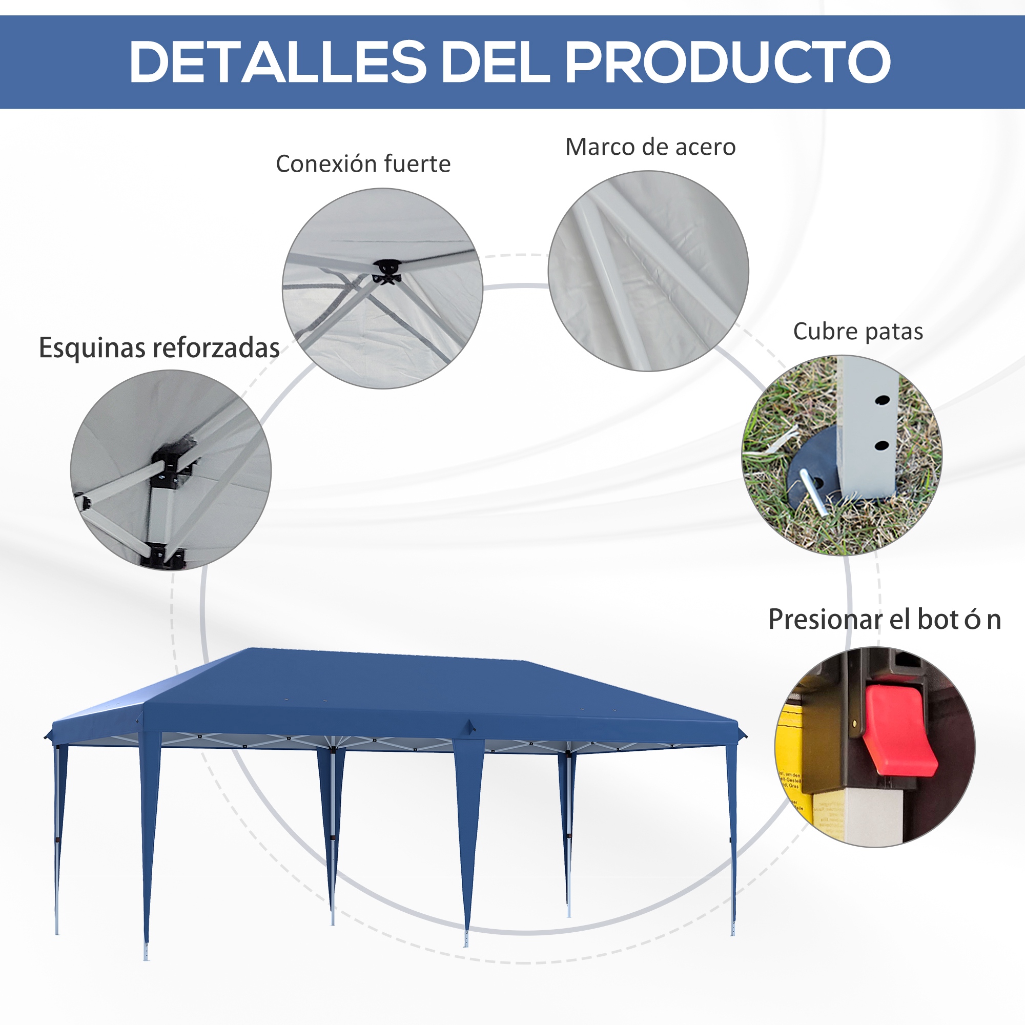 Tenda dobrável Outsunny azul