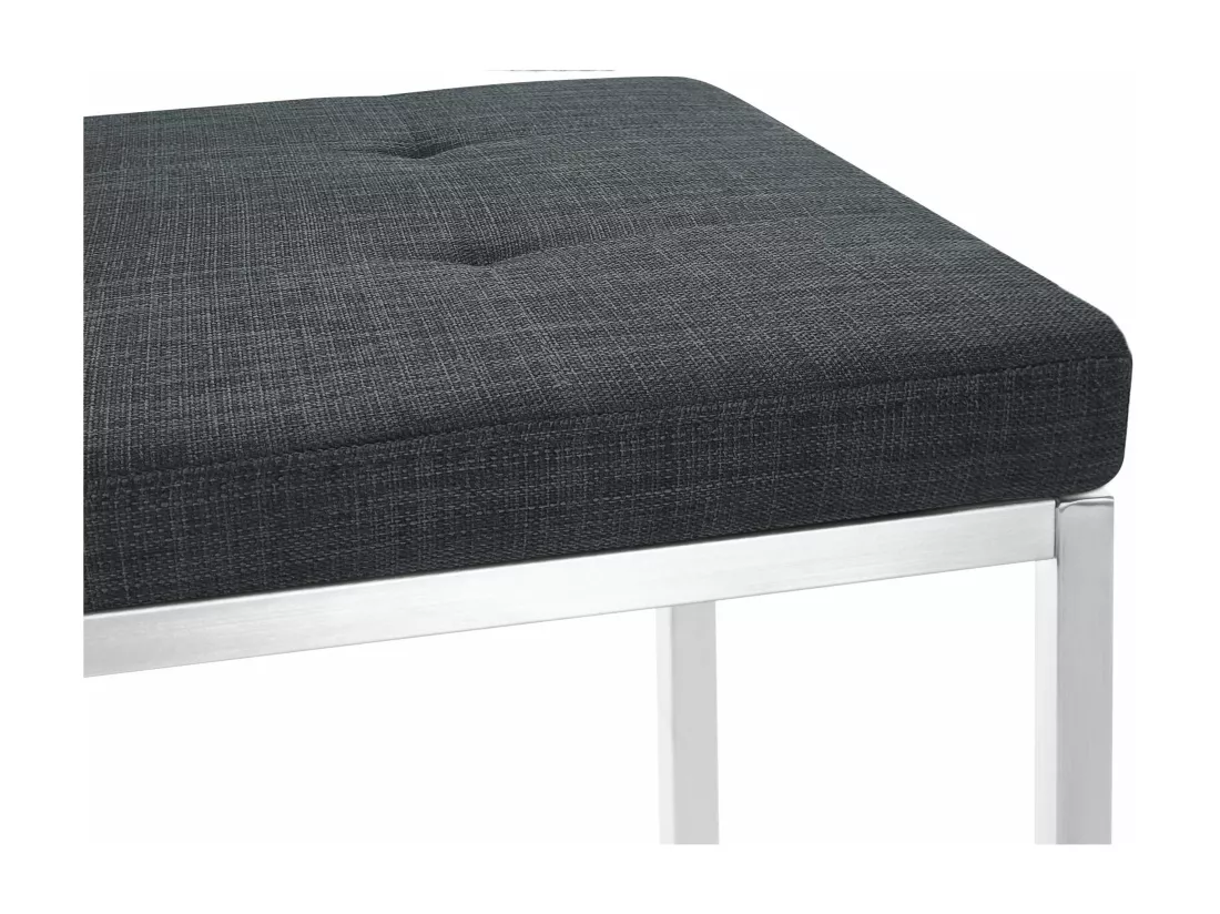 Banquette - Tissu & Acier inoxydable - Gris foncé - Barci