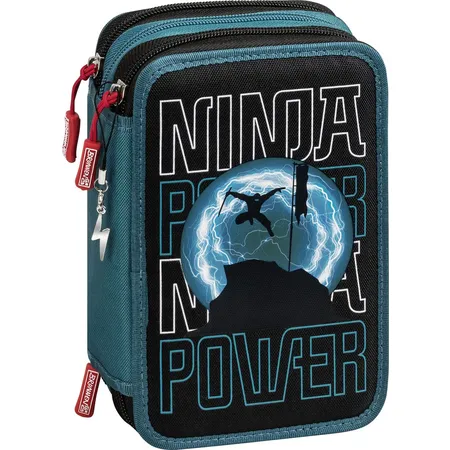 BRUNNEN Federmäppchen Ninja Power, gefüllt, 3 Reißverschlüsse