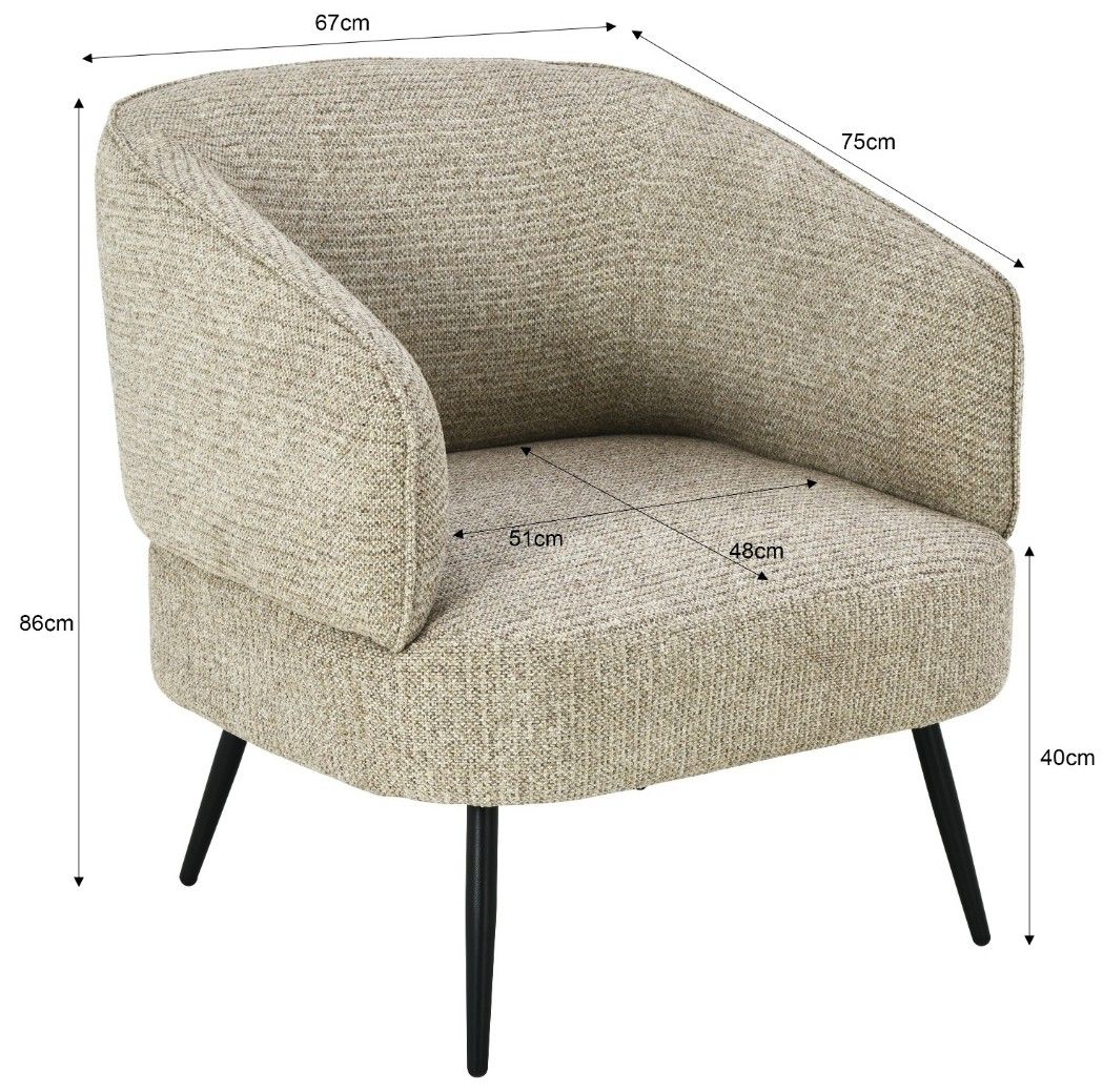 Fauteuil Coco B67 x D75 x H86 cm