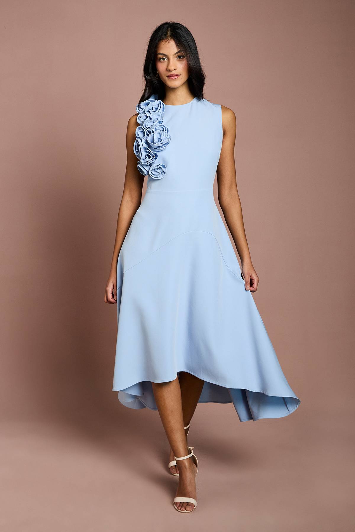 Coast Robe Petite à Corsage 3D Asymétrique