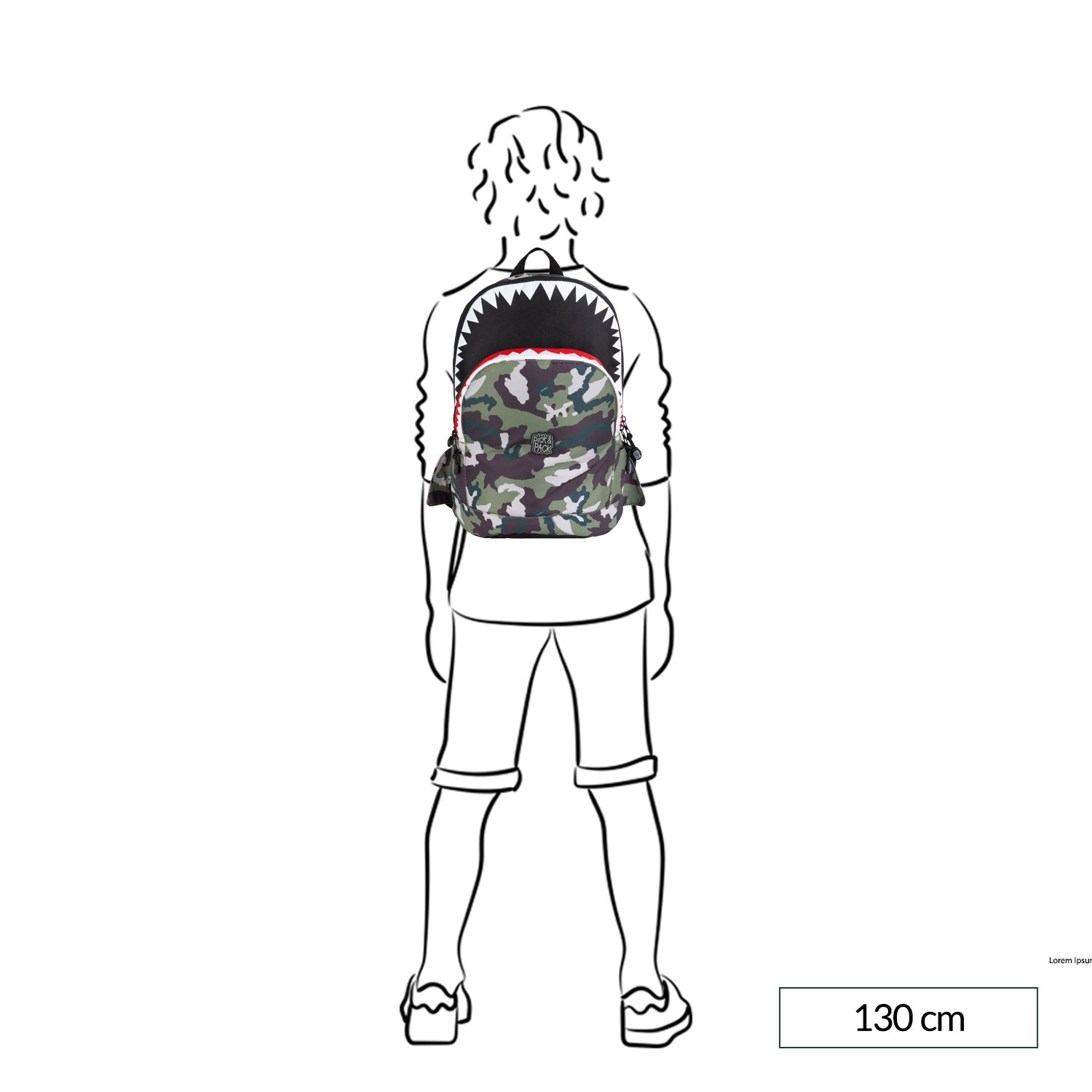 Pick & Pack Shark Shape Backpack M camo