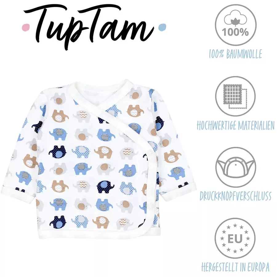 TupTam Baby Langarm Wickelshirt 5er Set blaugrün