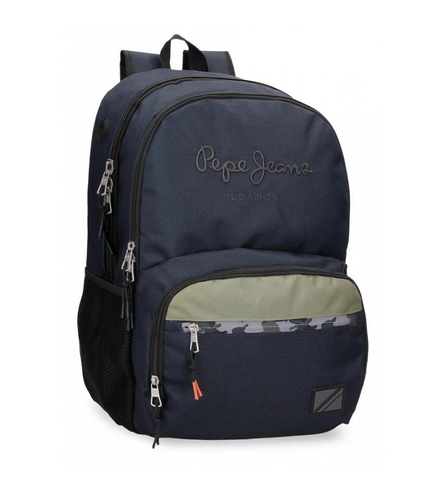 Mochila Pepe Jeans Cromwell com dois compartimentos, 45 cm, preta