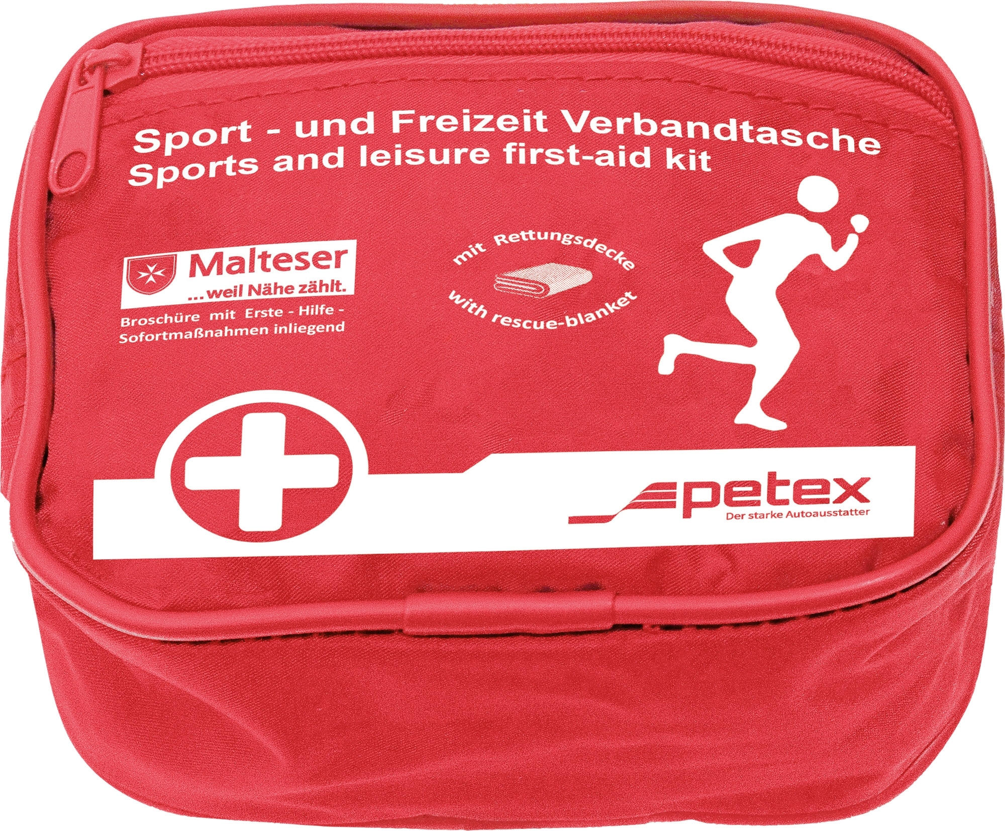 Petex Sport- und Freizeit Verbandtasche rot inklusive Rettungsdecke