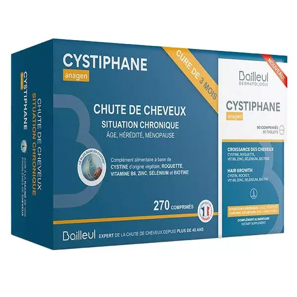 Cystiphane Anagen Hair Growth - Tratamento de 3 meses - 90 comprimidos