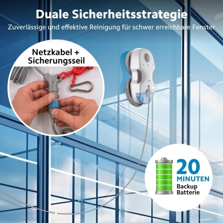 C7 Elektrischer Fenster Putz Roboter Automatischer Scheiben Glas Reiniger - Weiss