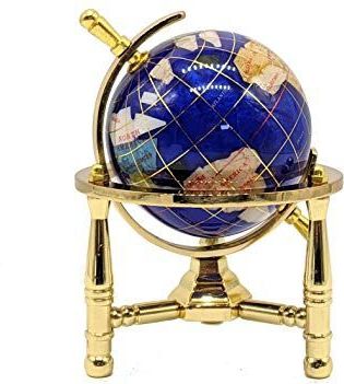 Unique Art Since 1996 80-GT-BLUEPEARL-Goud Tafelblad Mini Globe, Blauw
