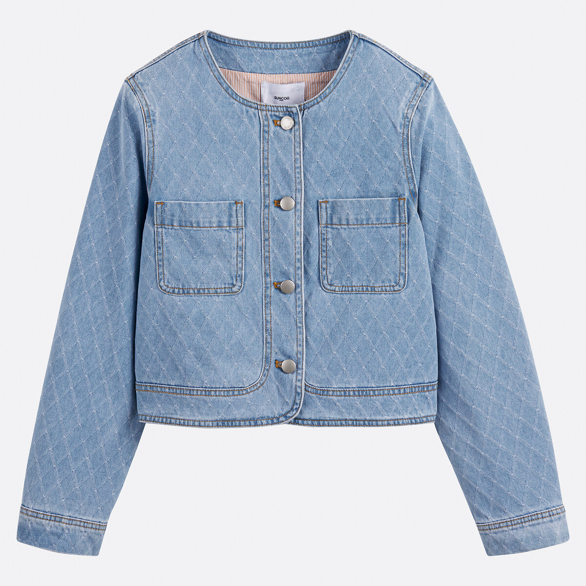 SUNCOO<br>Colete jeans jacquard Kort, DELYA