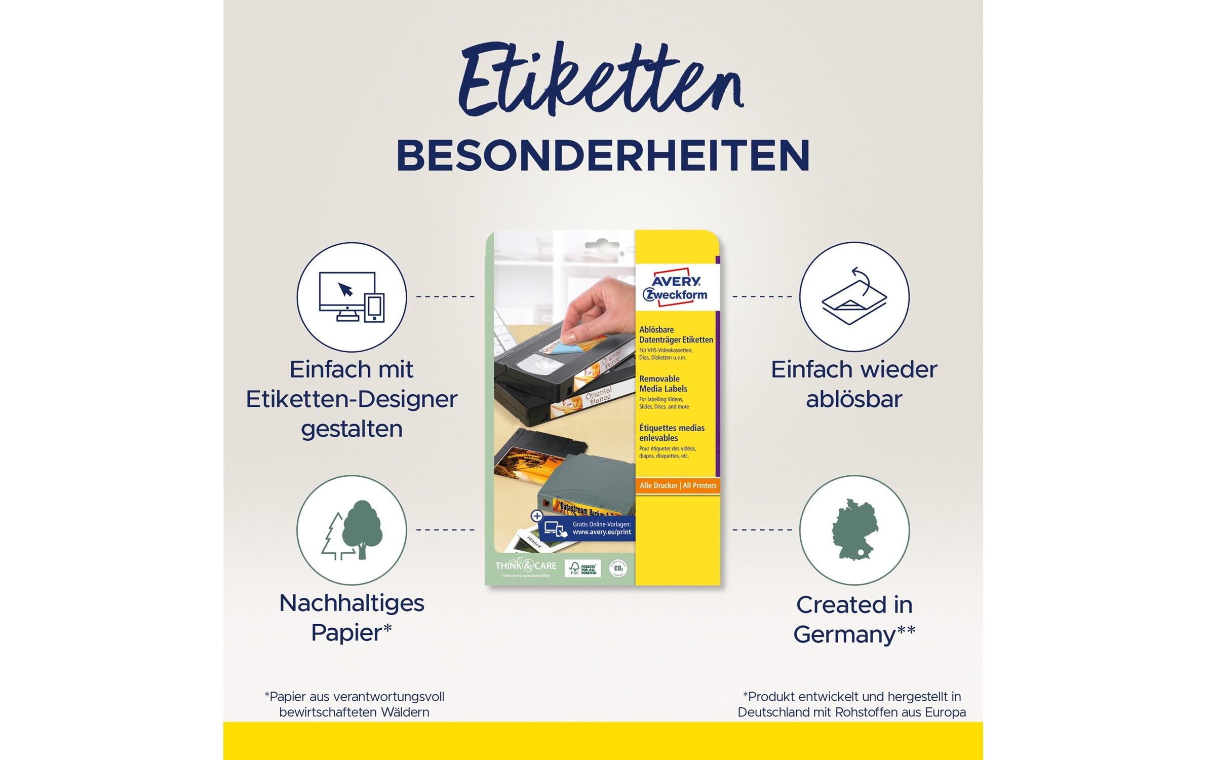 Universal-Etiketten L6022REV 63.5 x 8.5 mm für VHSSelbstklebende Etiketten, weiss