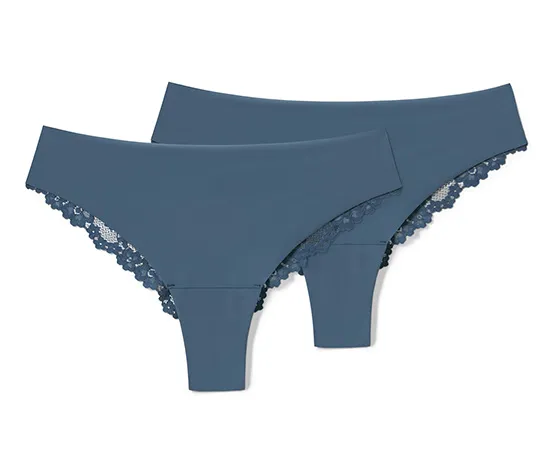 2 Magic-Cut-Braziltangas, rauchblau