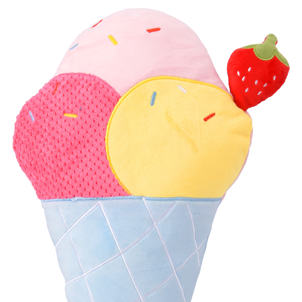 Figurenkissen Eis mit Füllung hellblau / pink / gelb