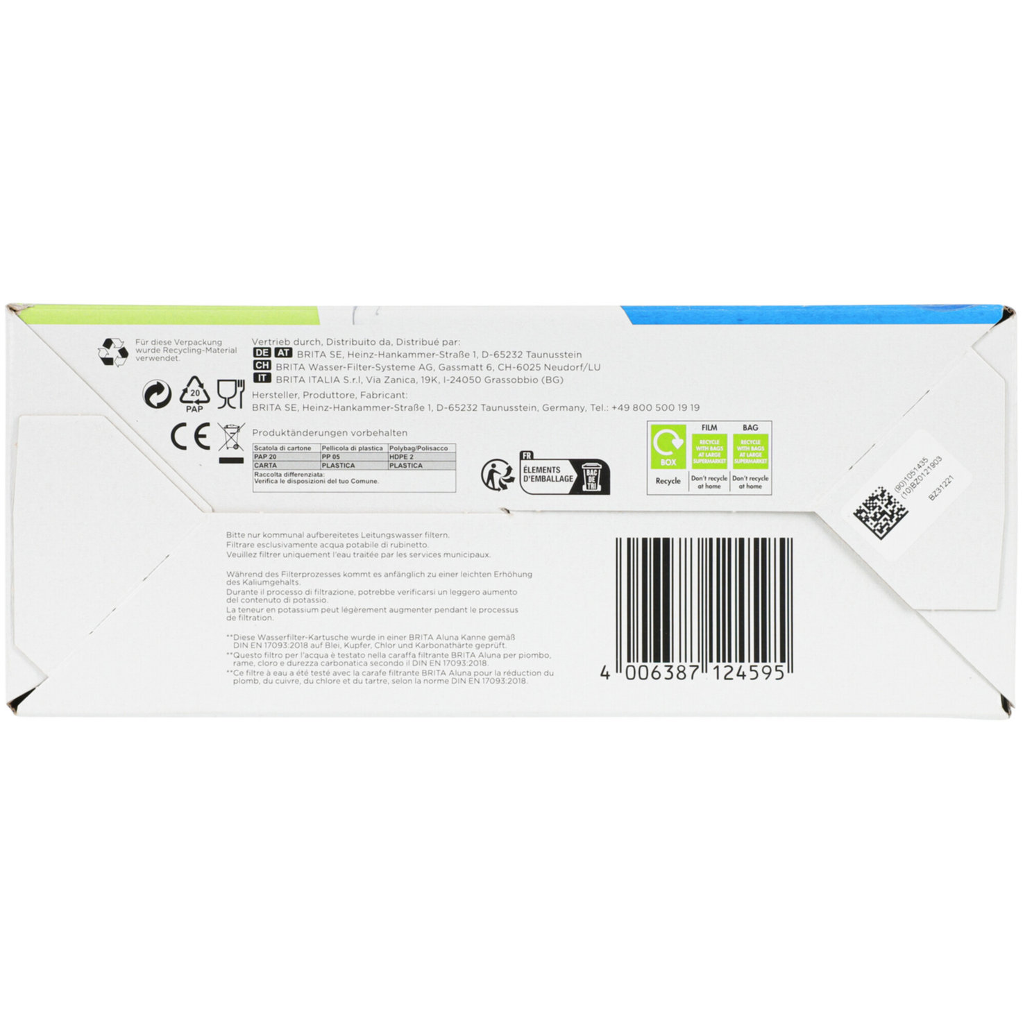 BRITA Wasserfilter Aluna weiss 2.4l inkl. 1x MAXTRA PRO All-in-1 Kartusche