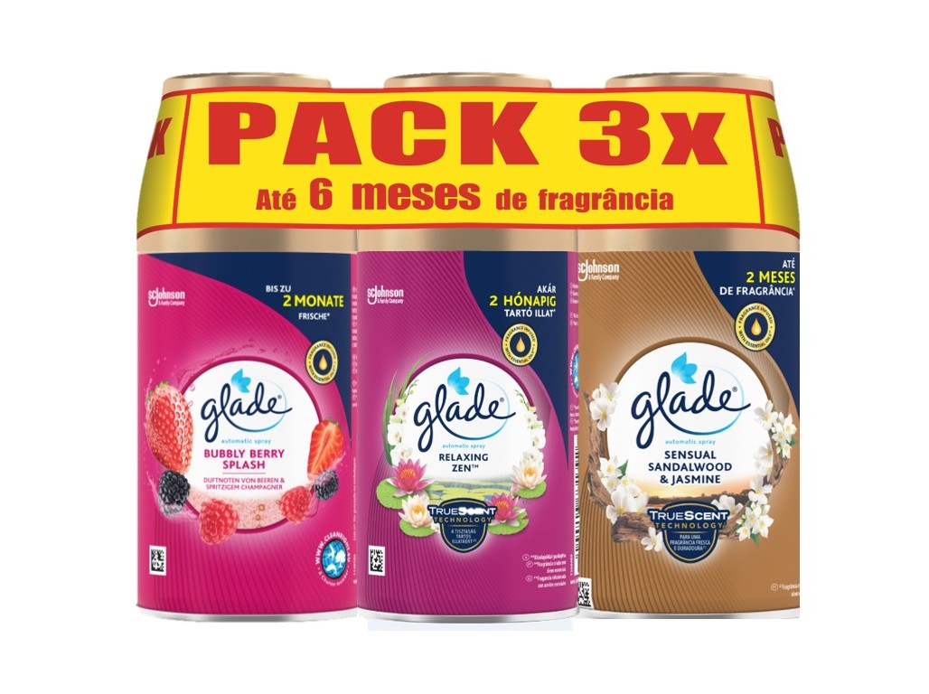 AMBIENTADOR AUTOMATIC GLADE RECARGA BERRY RELAX SANDAL 3X269ML