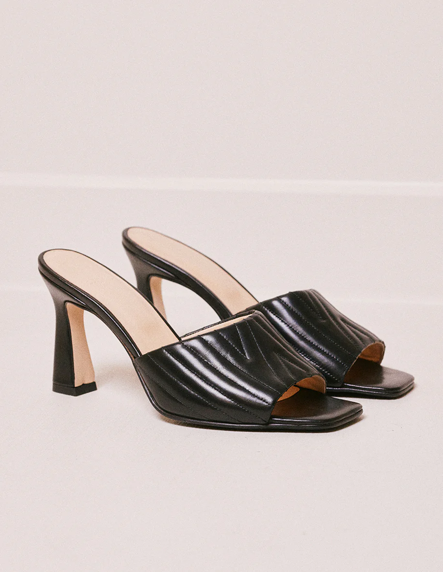 Mules Martha - Cuir noir