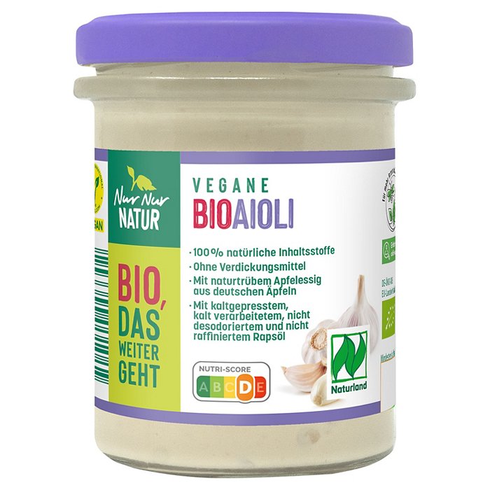 NUR NUR NATUR Bio-vegane Mayonnaise 160 g, Aioli