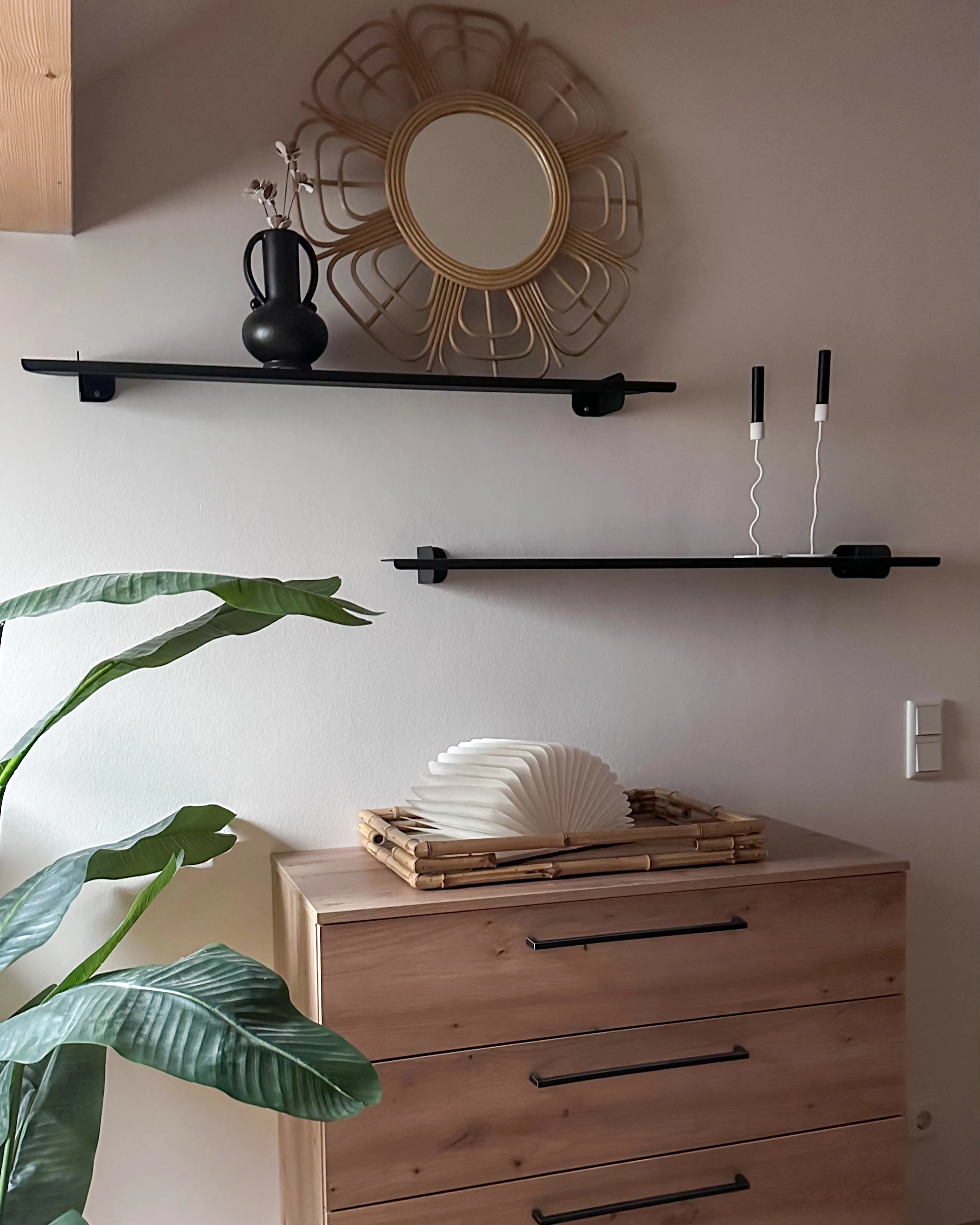 Wandspiegel PASAKU 60 cm 60 cm Rotan Natuurlijk