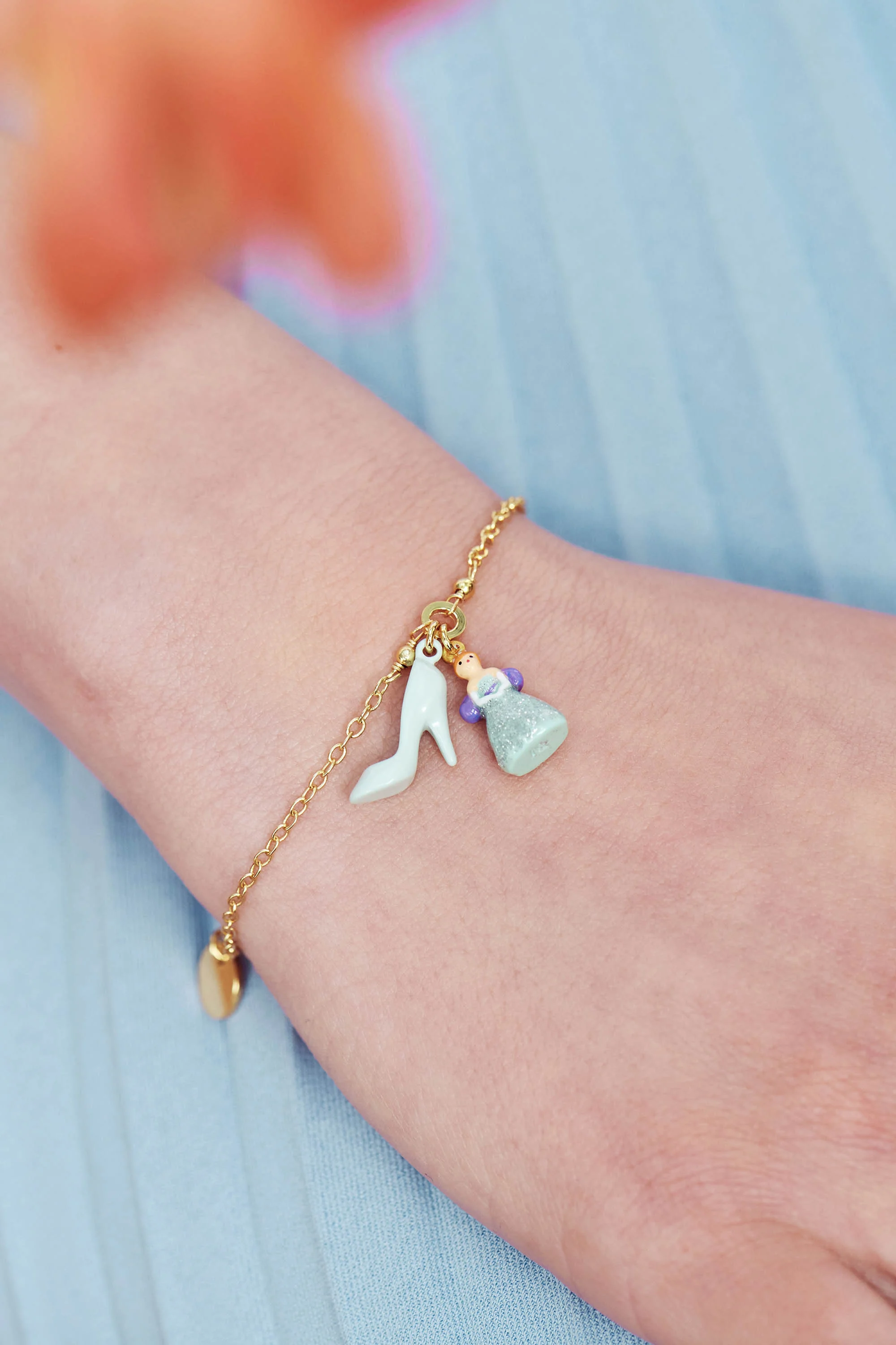 Bracelet fin soulier et cendrillon | Bleu
