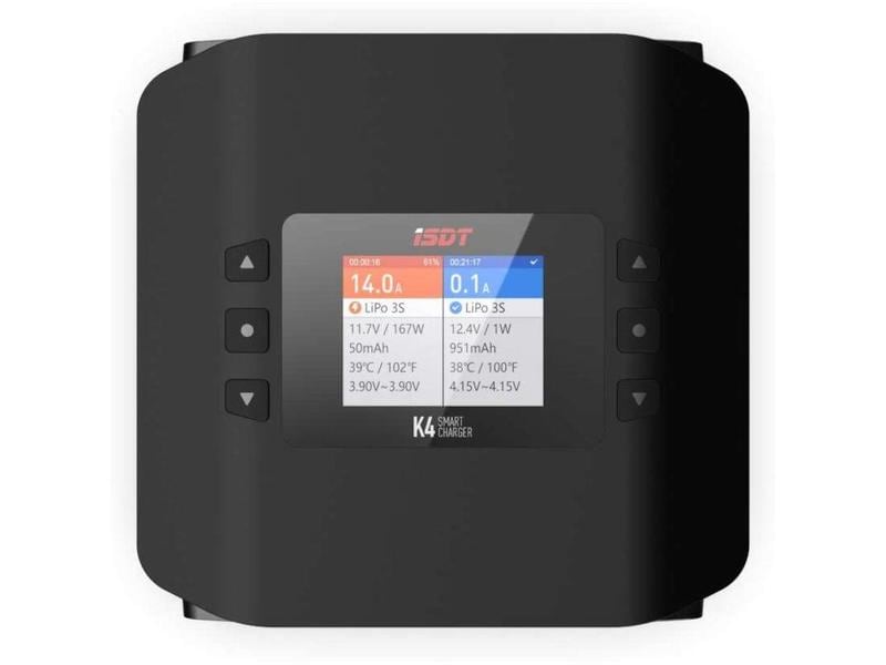 ISDT Dual-Ladegerät K4 AC/DC, 2x 600 W 1-8S Leistungsstarkes Modellbau Ladegerät für 1-8S LiPo Akkus