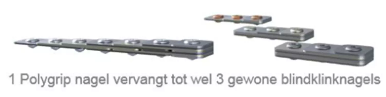 Gesipa 1433853 Polygrip Blindklinknagel - Grote kop - AL/ST - 4,8 x 17mm (25st)