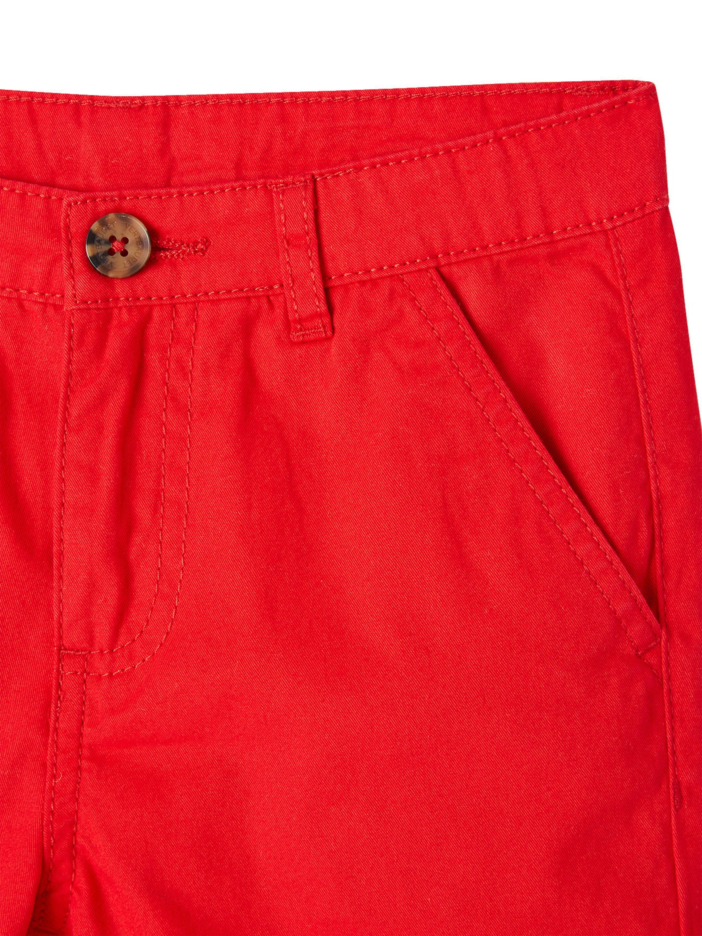 Vertbaudet Jungen Chino-Shorts, Bundweite verstellbar rot