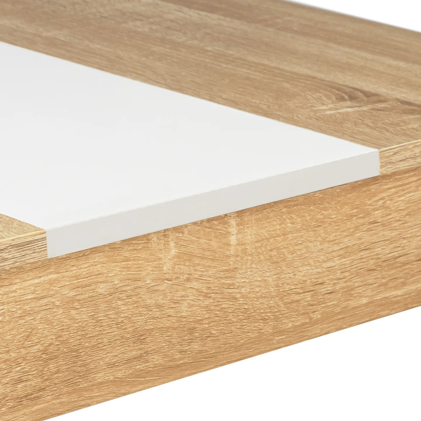 Ensemble table à manger et 2 bancs ROZY 4 personnes façon hêtre et blanc 110 cm