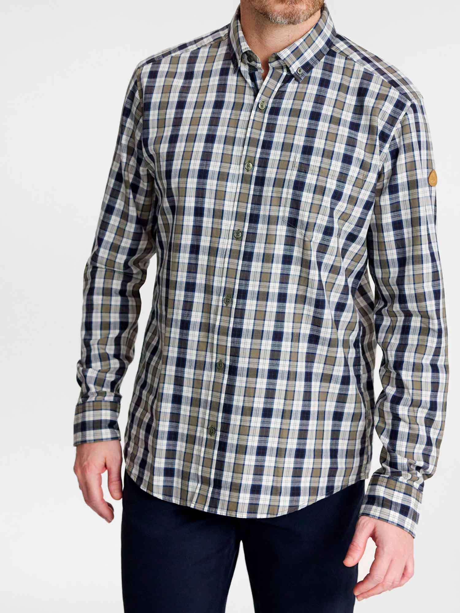 Chemise Homme Petits Carreaux Bleu et Gris