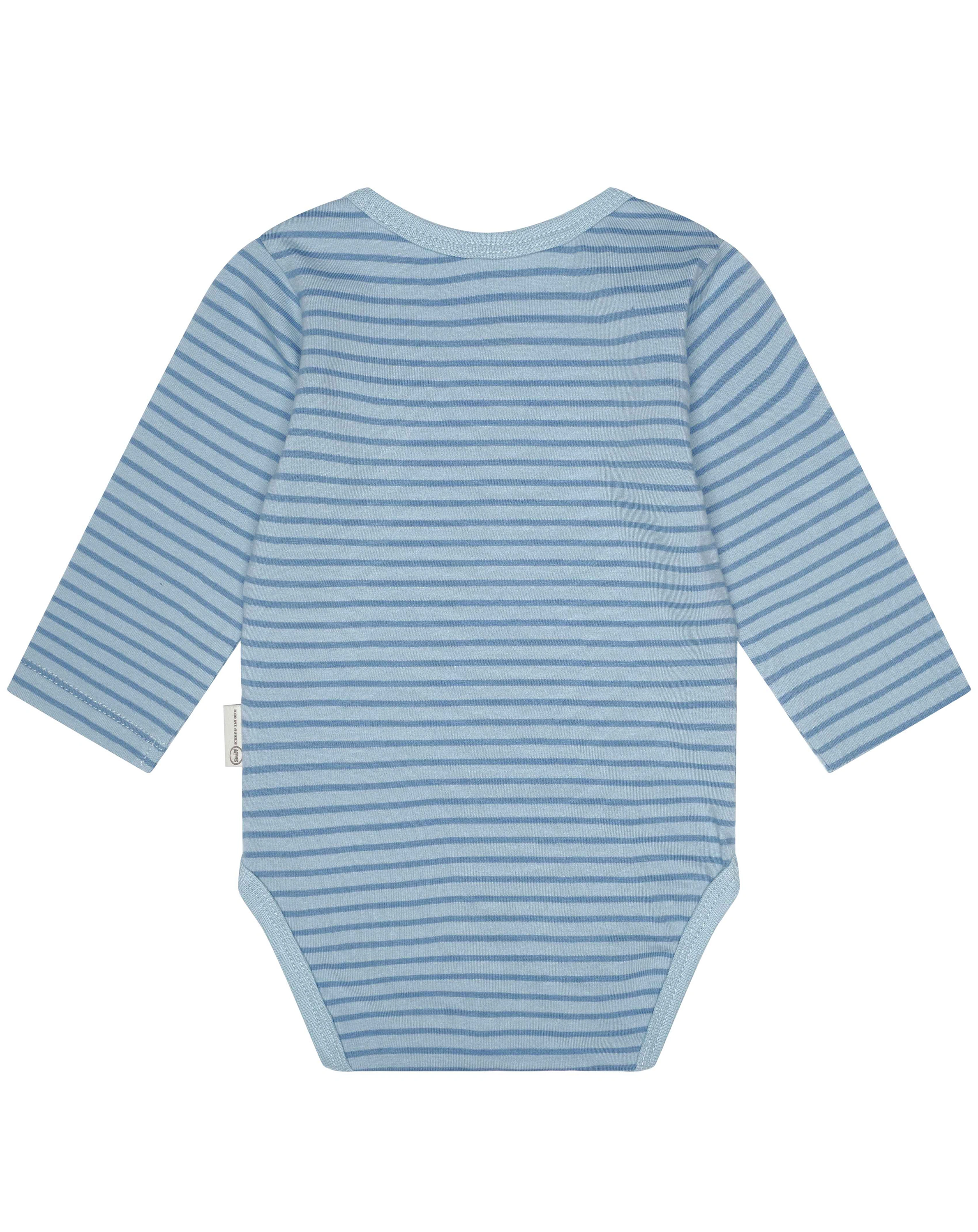 Langarm-Body SAGA geringelt in celestial blue
