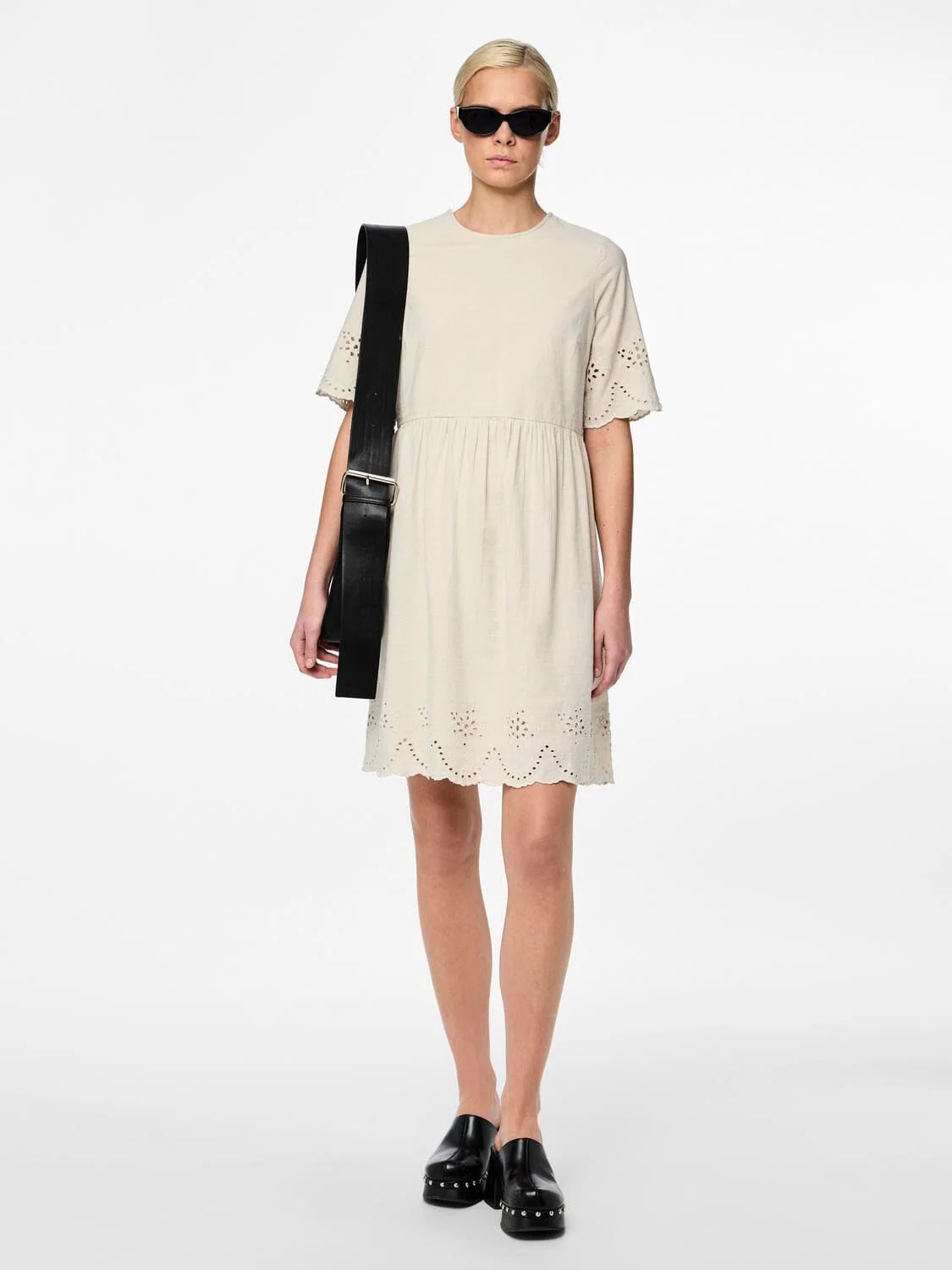 Pieces Pcalmina 2/4 Embroidery Dress 4486681 birch