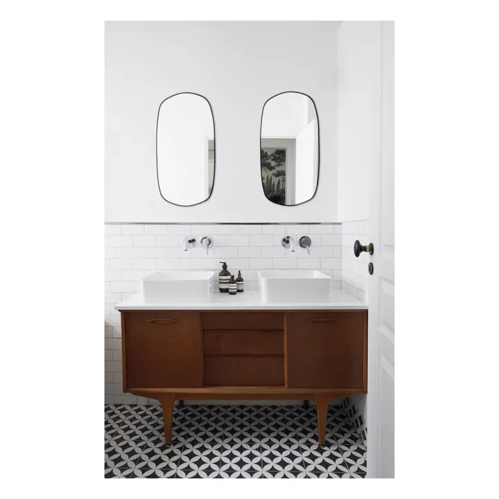 M Nuance Miroir extra plat biseauté contour noir- forme aléatoire 40x75 | Noir