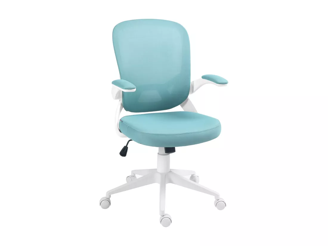 Chaise de bureau design ergonomique réglable accoudoirs relevables maille tissu noir