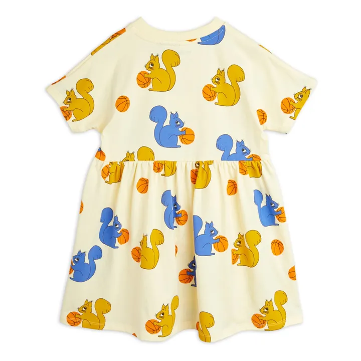 Mini Rodini Robe Ecureuil Coton Bio | Jaune pâle