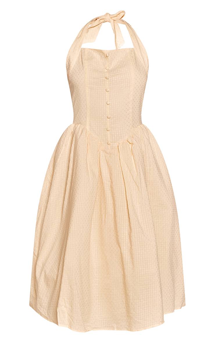 Citron Robe Midaxi Dos-nu En Coton Brodé