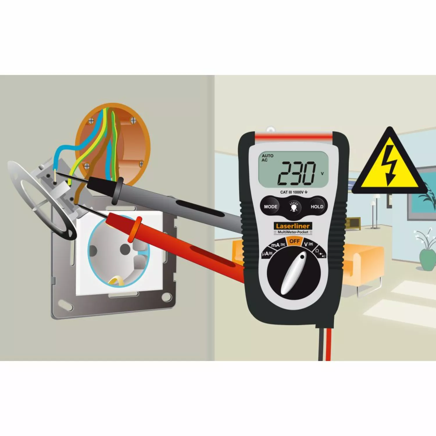 Laserliner MultiMeter-Pocket Digitale multimeter - AC/DC 600V & 200mA