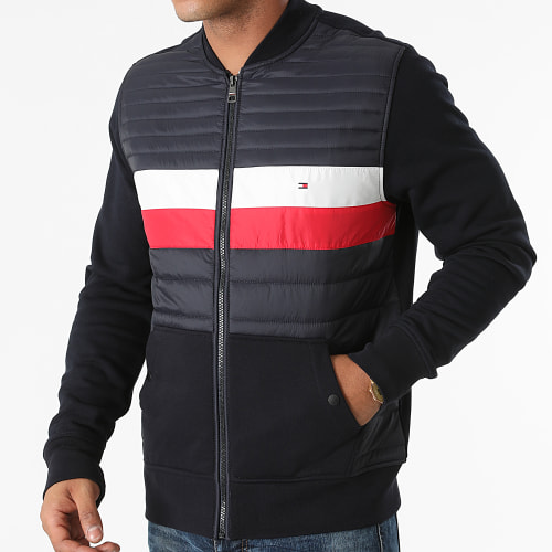 Veste Zippée Mix Media Baseball 9355 Bleu Marine