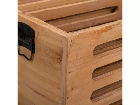 Ensemble de 3 boîtes en bois marron