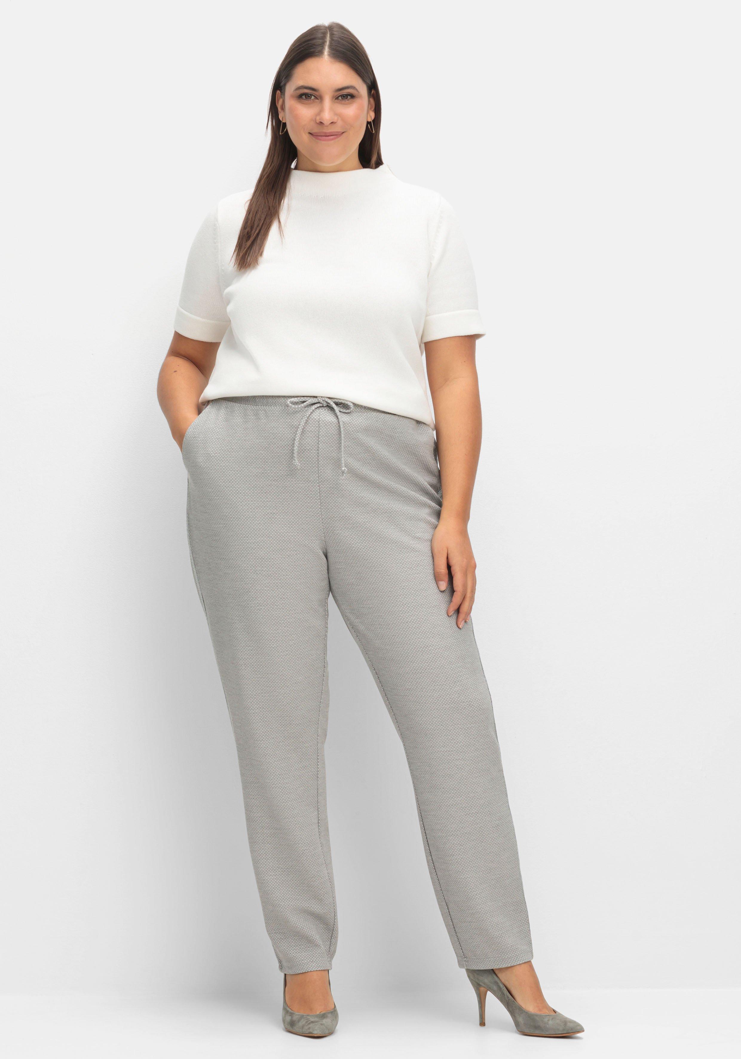 Joggpants in Struktur-Optik, mit Galonstreifen
