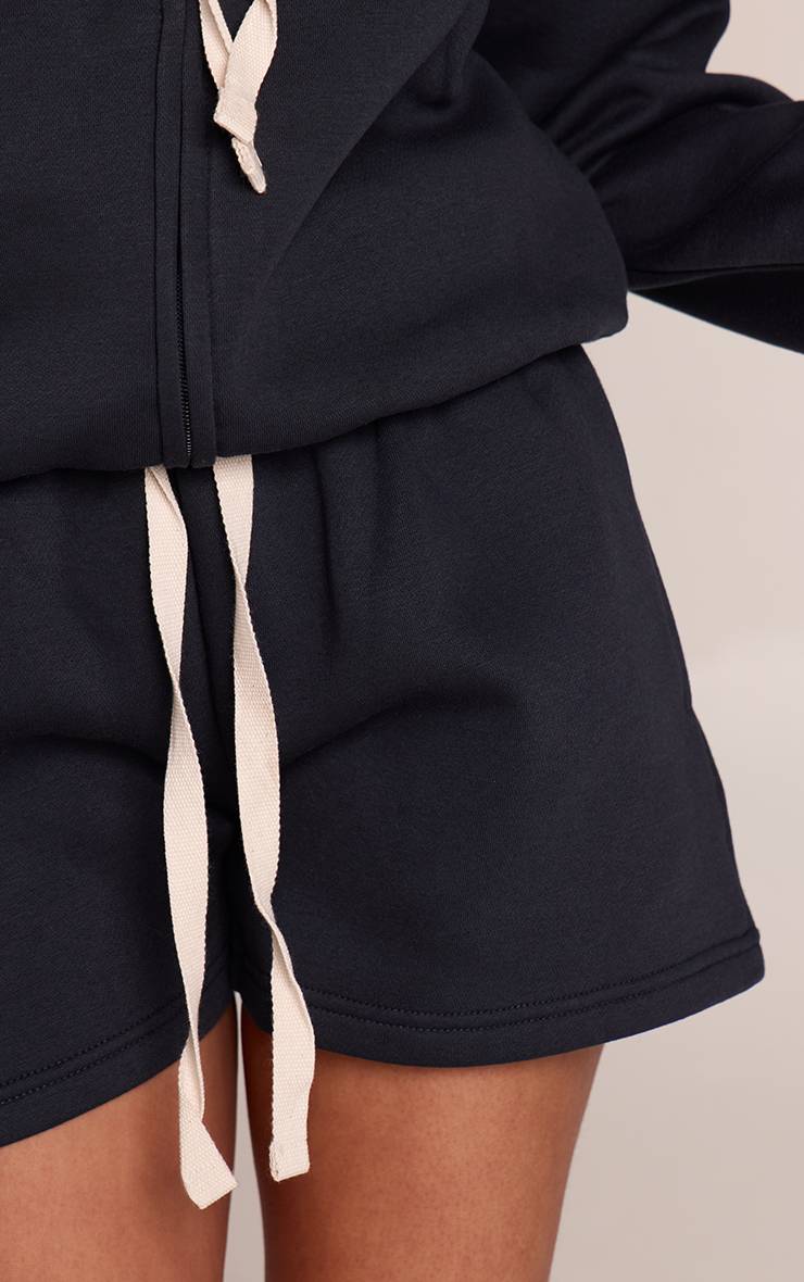 Bleu Marine Short De Jogging À Cordon Contrasté