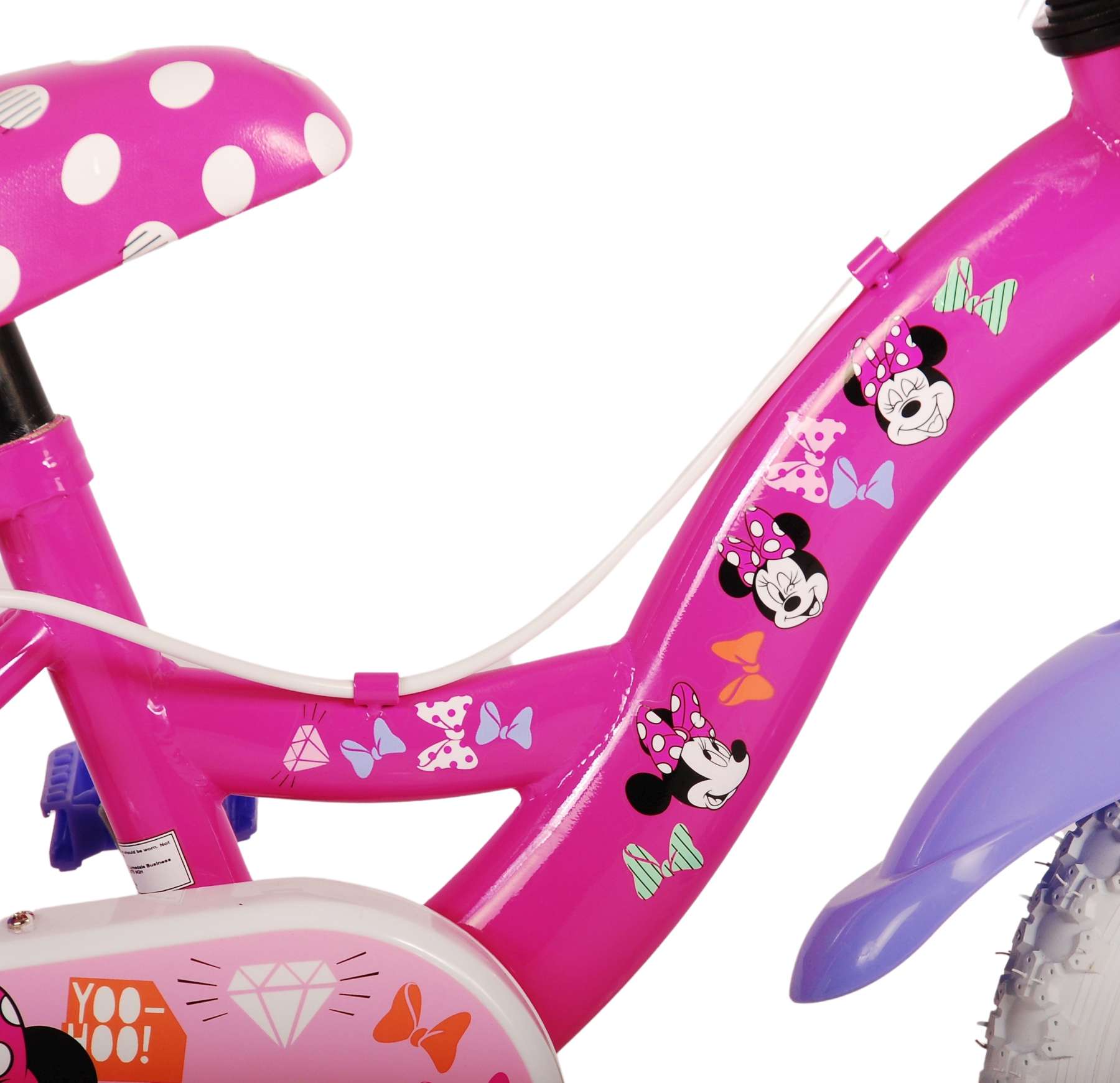 Kinderfahrrad Disney Minnie für Mädchen 12 Zoll Kinderrad in Rosa