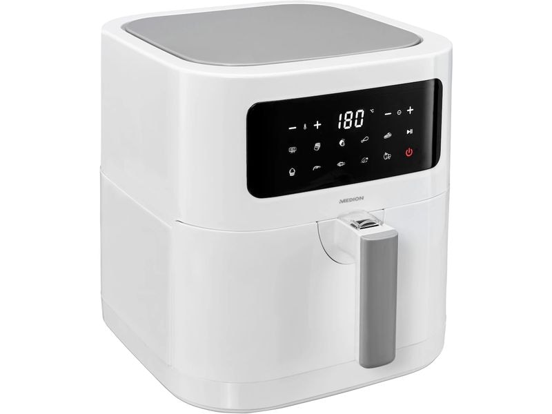 Medion Heissluft-Fritteuse MD 11740 5.2 l, Weiss Fritteuse mit hochwertiger Corflon-Ultra-Antihaftbeschichtung