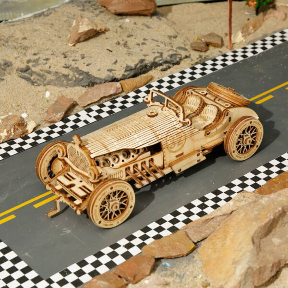Robotime ROKR 3D houten Grand Prix Car pionierssportwagen