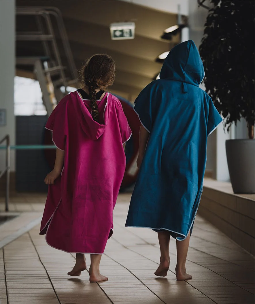 Watery badeponcho til junior - Microfiber - Pink