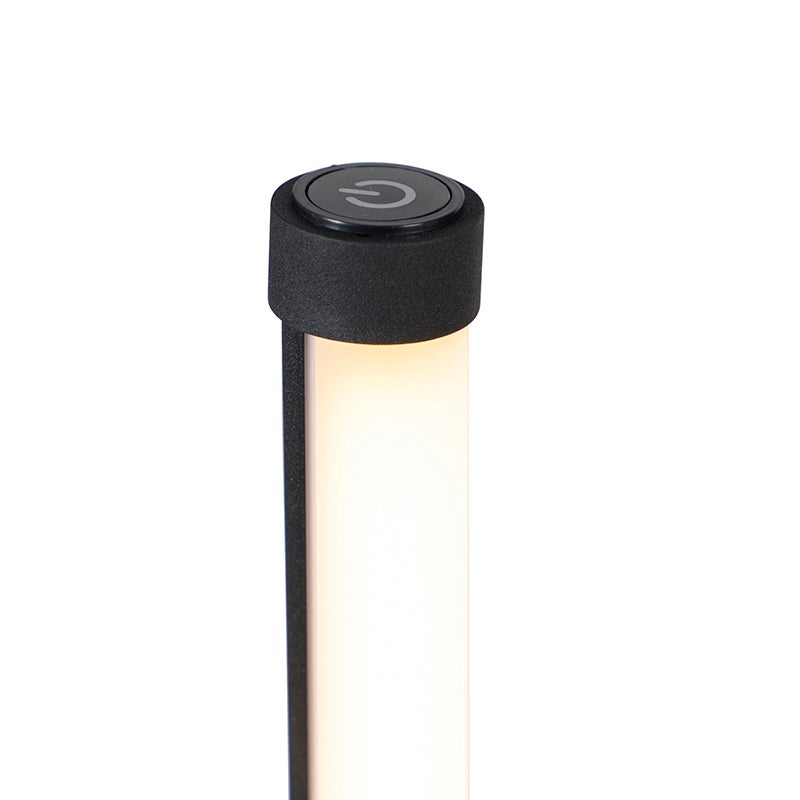 QAZQA - Moderne staande lamp, zwart, inclusief LED met touchdimmer, 3-traps dimfunctie - Line-up touchdimmer | Dimbaar | Woonkamer | Slaapkamer - Staal, langwerpig - | (niet vervangbaar) LED