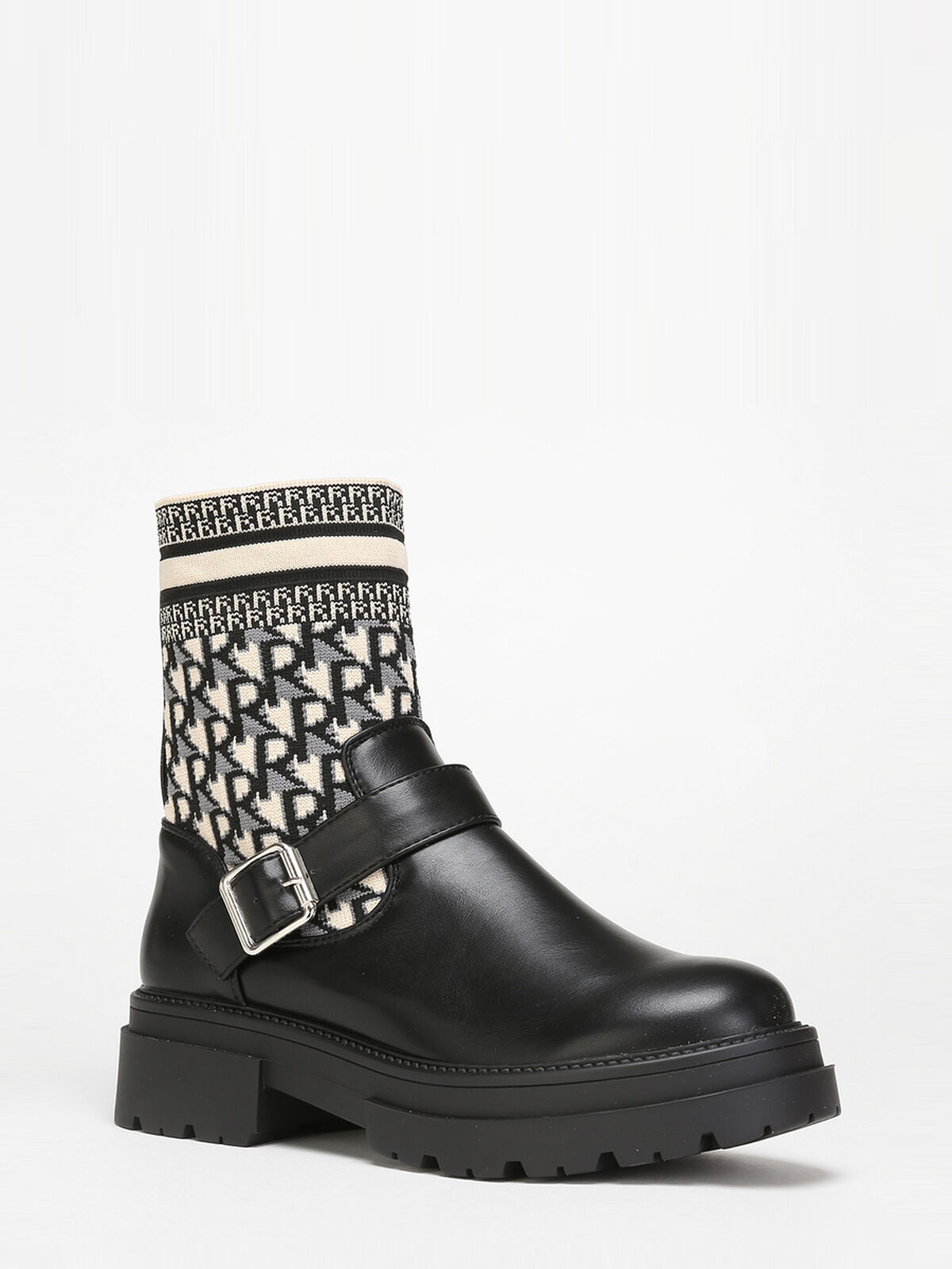 Bottines et bi-matières- Noir