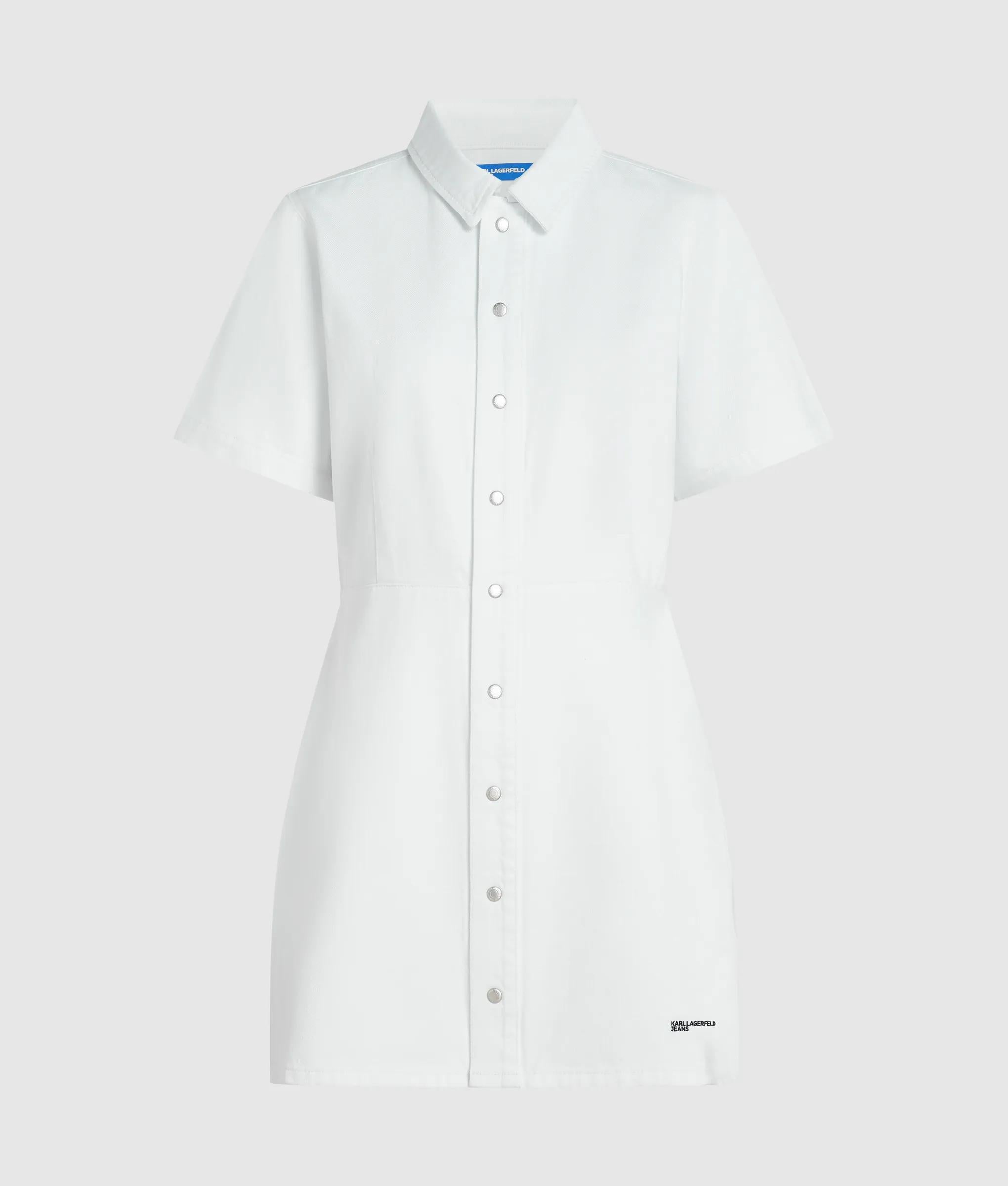 Witte denim Jurk met korte mouwen