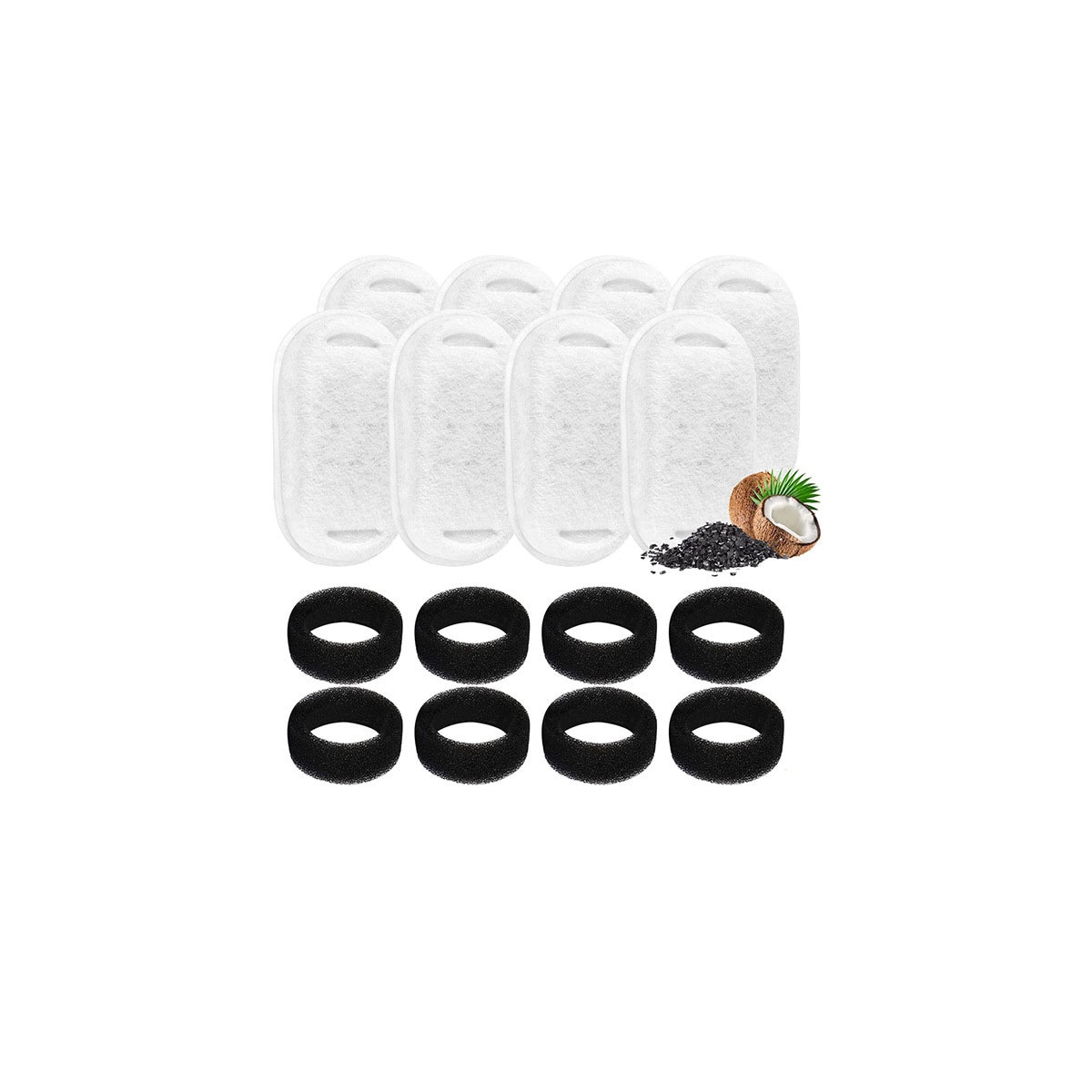 Cat vannfontene filtre for PETLIBRO kapsel pet vannfontene Svart hvit 18+18 pakker