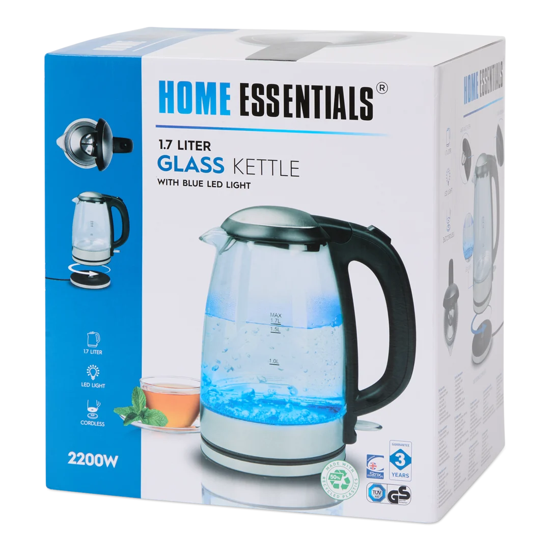 Home Essentials glazen waterkoker 1,7 liter | 2200 watt