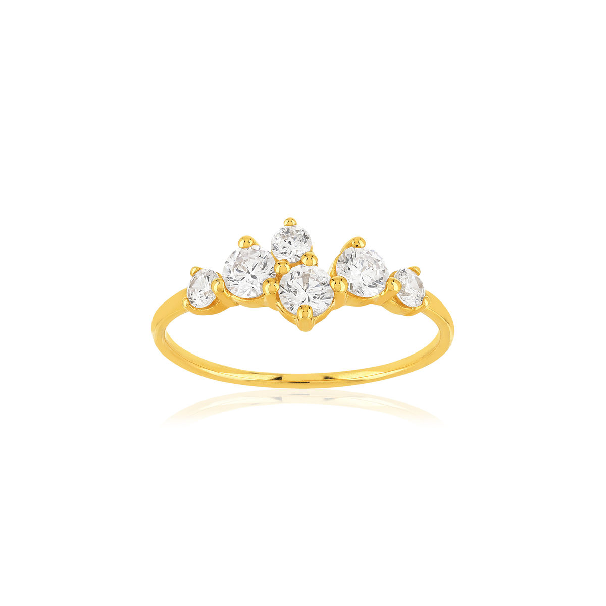 Bague or 375 jaune zirconias