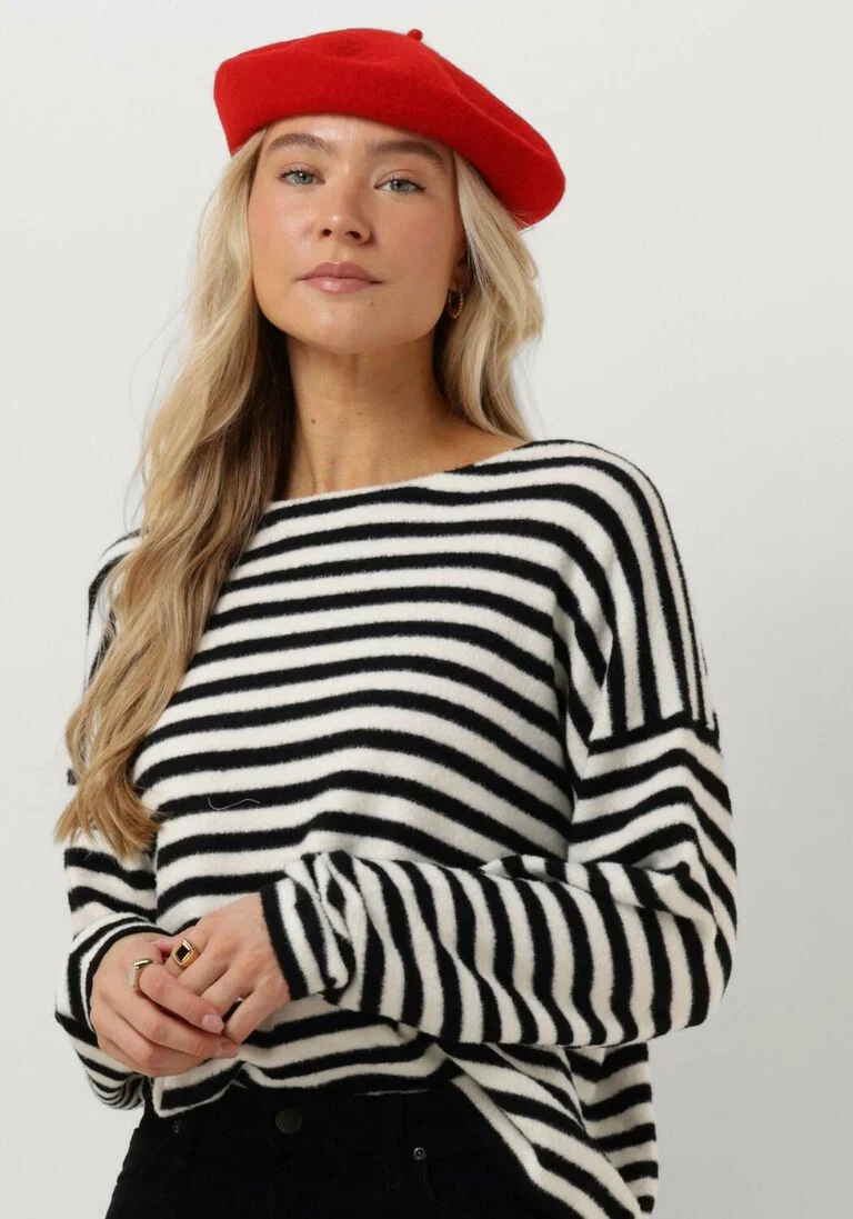 CATWALK JUNKIE zwarte catwalk junkie trui kn soft stripe