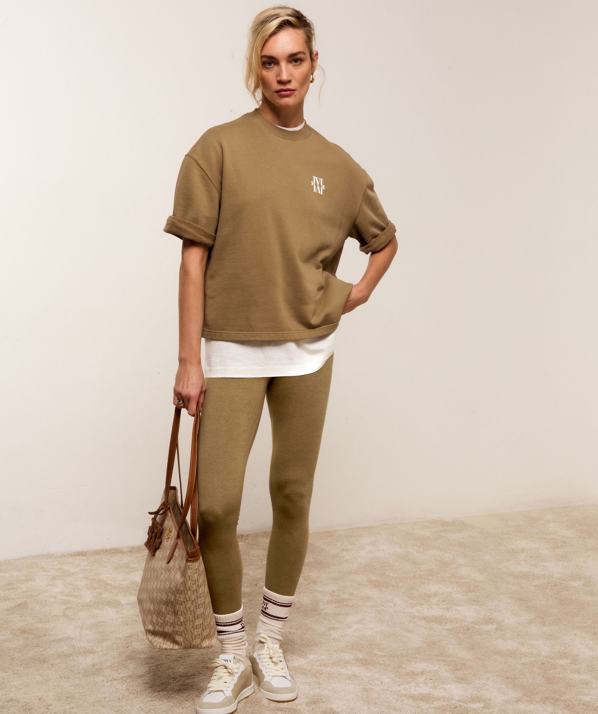JV-INDIRA oversized sweater  - khaki